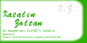 katalin zoltan business card